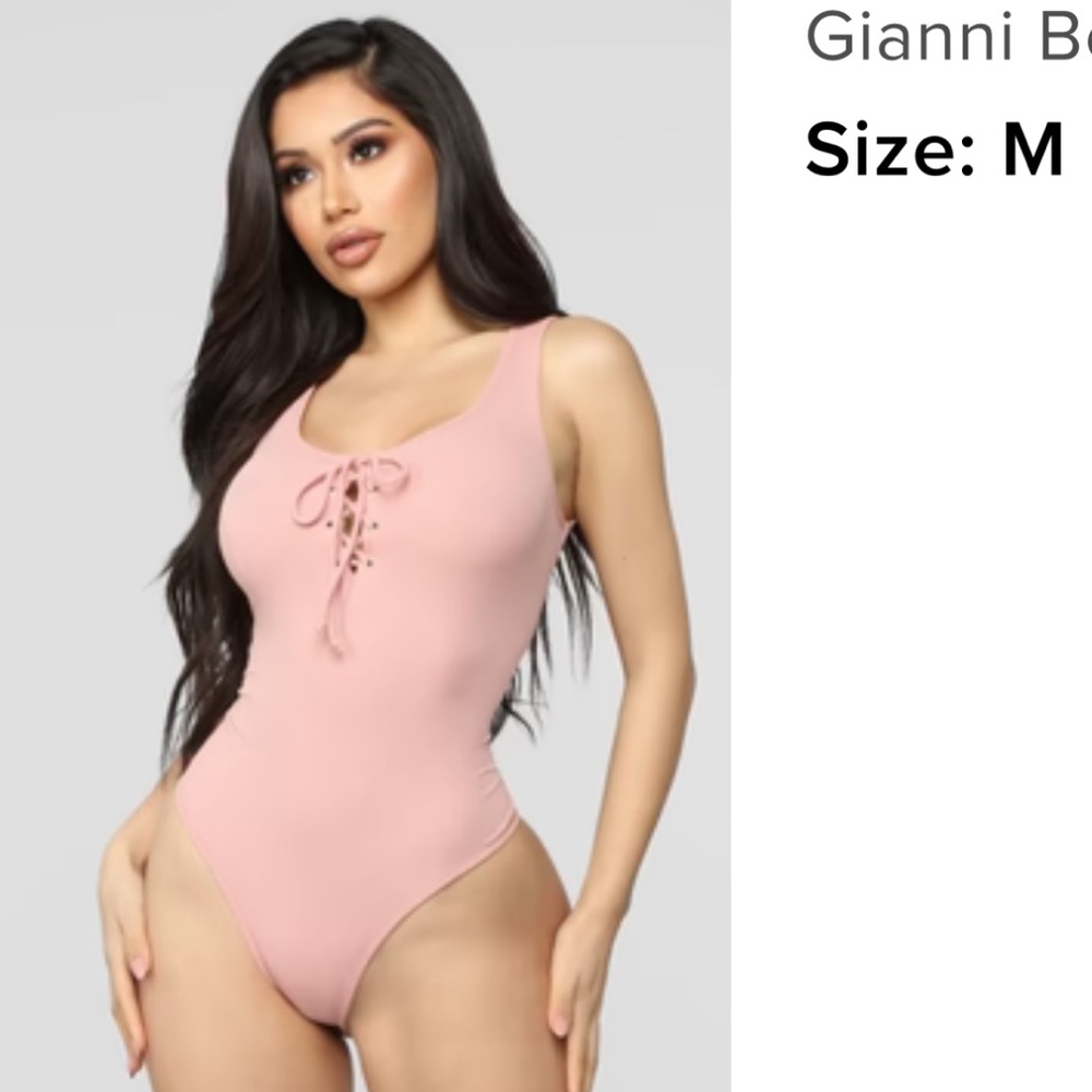 Fashion Nova blush pink bodysuit size M